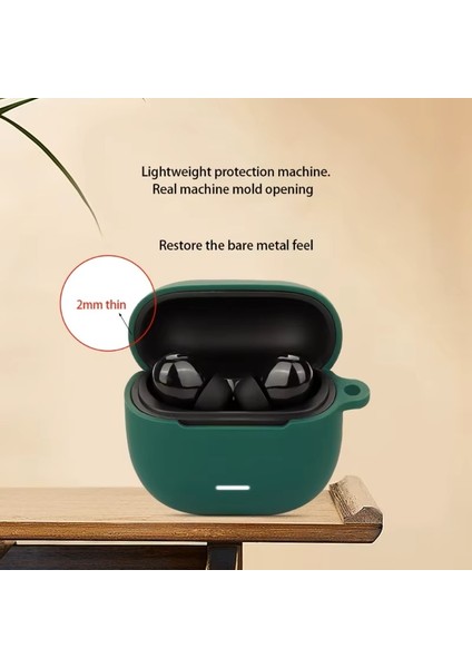 Xiaomi Redmi Buds 6 Lite Uyumlu Silikon Kılıf+Kanca