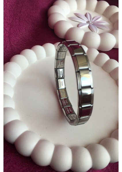 Paslanmaz Çelik İtalyan Charm Bileklik 18 cm Esnek Gümüş Kadın Bileklik fiyatları