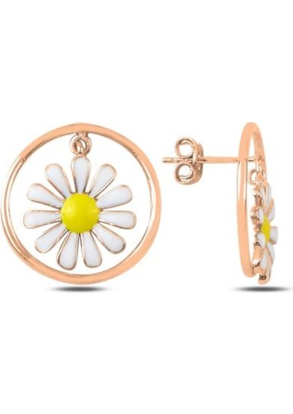 Sallantılı Mineli Papatya Bayan Gümüş Küpe 18mm fiyatları