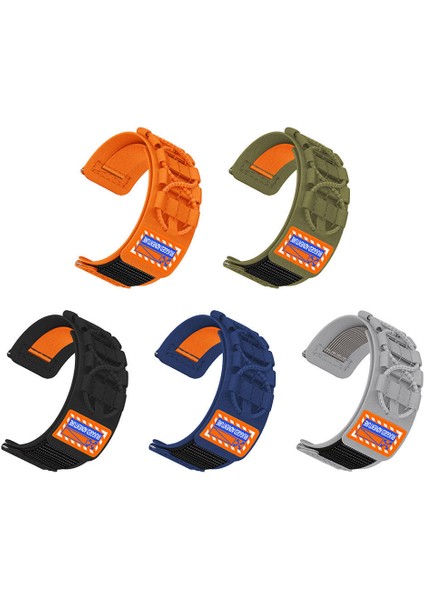 Huawei Gt2 42MM KRD-112 20MM Orbital Örgülü Halat Tasarımlı Naylon Kumaş Hasır Kordon