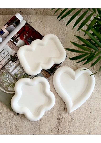 Kıvrımlı Dekoratif Tabak 3’lü Set