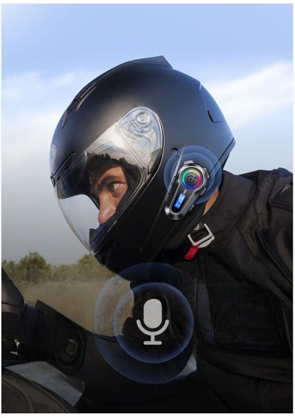 Motorsiklet Kask Interkom Kulaklık Rgb Işık LCD Ekranlı Fm Radyo Bluetooth 5.3 Çift Telefon Bağlant fırsatları