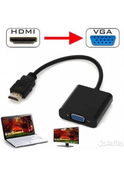 C-554 HDMI To VGA Ses Fullhd Dönüştürücü Çevirici Aparat Adaptör