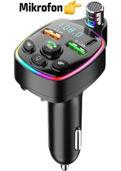 Bluetooth 5.0 Fm Transmitter Çift USB 3.1A Pd Hızlı Şarj Destekli Mikrofonlu Modülatör modelleri