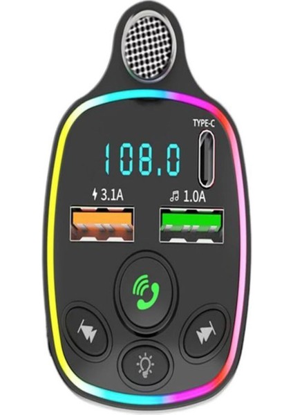 Bluetooth 5.0 Fm Transmitter Çift USB 3.1A Pd Hızlı Şarj Destekli Mikrofonlu Modülatör indirimleri