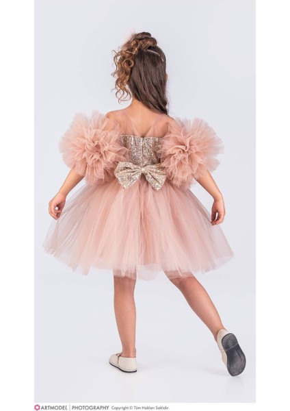 Pon Pon Kollu Kız Çocuk Elbise fiyatları