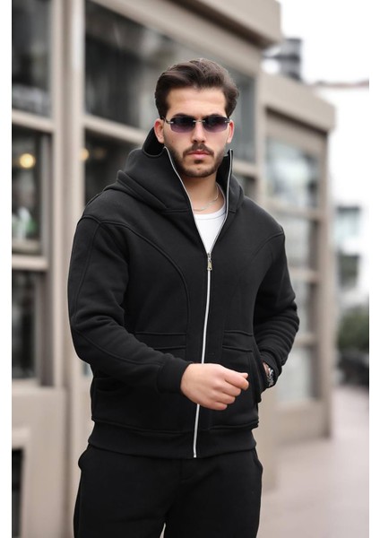 Bafatex 3 Iplik Şardonlu Maskeli Sweatshirt