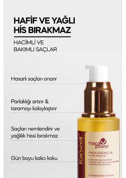 Argan Içerikli Saç Bakım Yağı 50 ml Maca Özü Saç Bakım Yağı