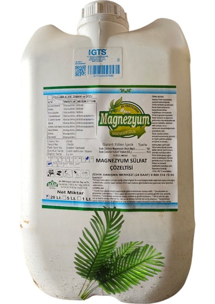 Sıvı Magnezyum Hero Magnezyum Magnezyum Sülfat Çözeltisi Yeşillendirici Sağlıklı Geliştirici 20 Lt fiyatları