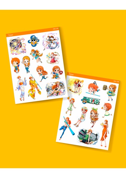 Nami - One Piece 2'li Sticker Etiket Seti Anime Çıkartmaları Etiket Kağıdı