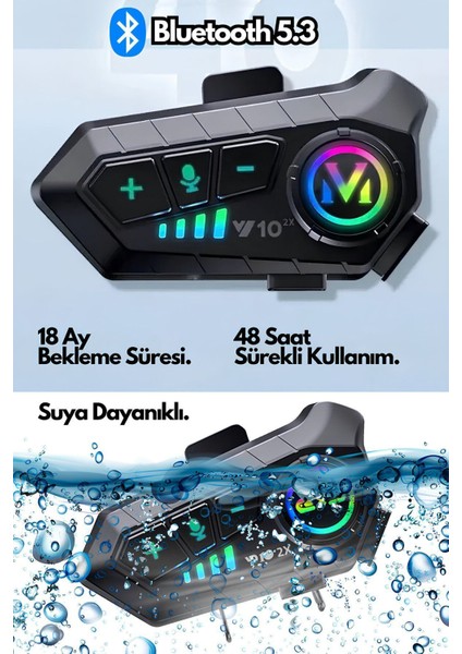 Su Geçirmez Bluetooth Motosiklet Intercom Kask Kulaklığı 2000 Mah 300MT 2 Li Bağlantı Özelliği fiyatları
