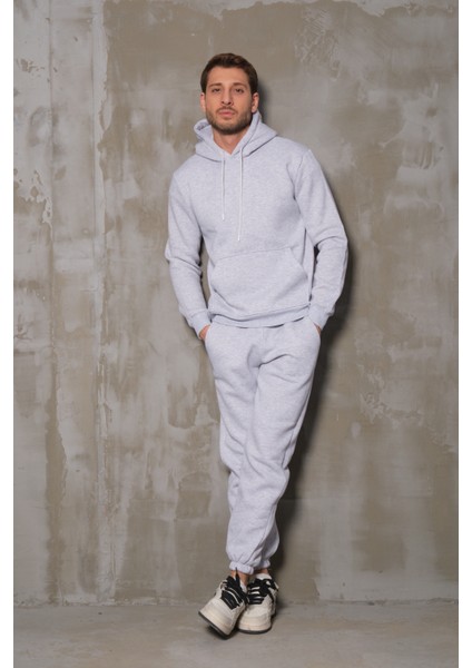 %100 Pamuk Kapüşonlu Sweatshirt ve Jogger Eşofman Takımı fırsatları