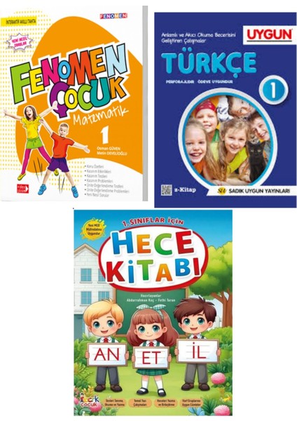 1.sınıf Türkçe Kitabı + Matematik Etkinlik Kitabı + Hece Kitabı Yeni Müfredat