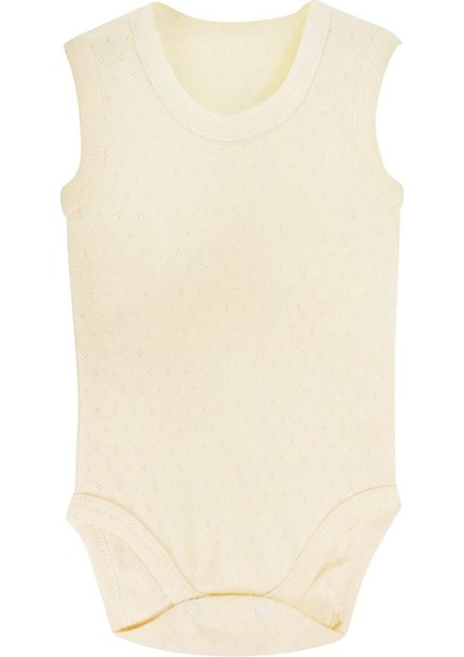 Jakarlı Askılı Badi (Body) - Krem 12-18 Ay