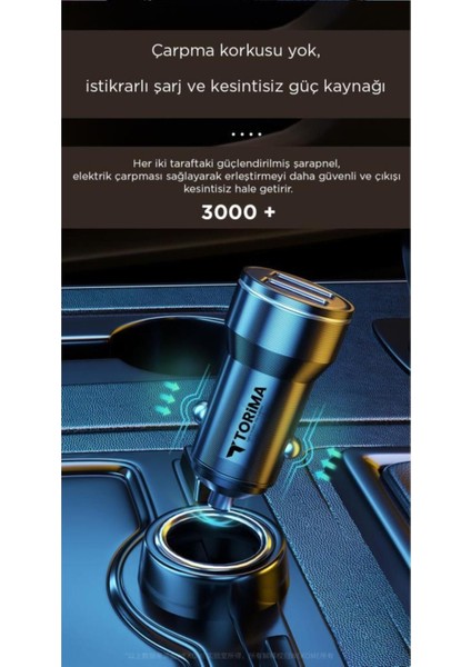 C01 Siyah 2 USB Port Girişli Transmitter Araç Şarj Cihazı