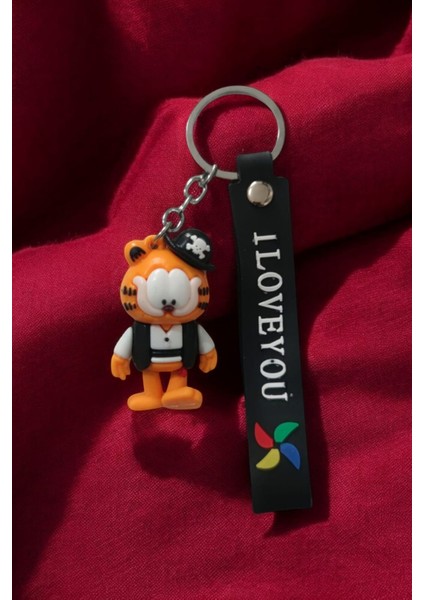 Garfield 2'li 3D Silikon Çift Anahtarlık 2 Adet