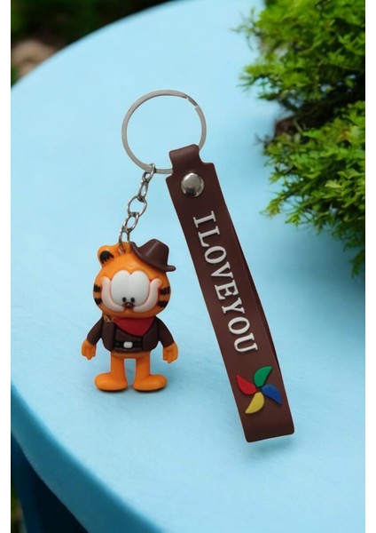Garfield 2'li 3D Silikon Çift Anahtarlık 2 Adet