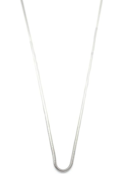 Kalın Yılan Zincir Kolye - 60 cm - Gümüş
