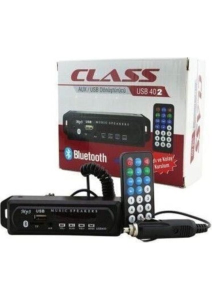 USB-402 Oto Teyp Çevirici Bord Usb/tf/aux Bluetooth Konuşmalı Mikrofonlu