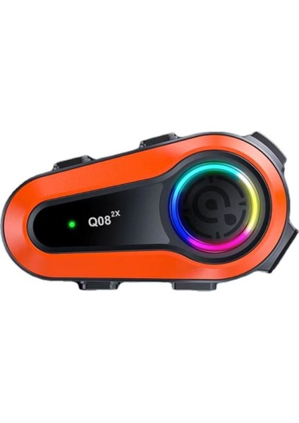 Q08-2X Rgb Işıklı Intercom 2 Kişi Bağlantılı 1000MAH Motosiklet Bluetooth Kulaklık Seti fiyatları