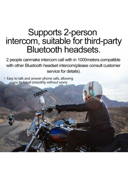 Q08-2X Rgb Işıklı Intercom 2 Kişi Bağlantılı 1000MAH Motosiklet Bluetooth Kulaklık Seti indirimleri