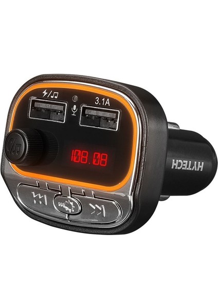HY-XCB40 Çift USB 5V 3.1A Rainbow Işıklı LED Ekran Tf Kartlı V5.0 Bluetooth Fm Transmitter
