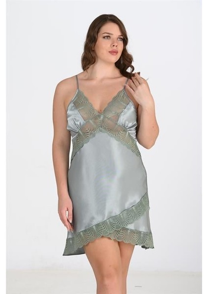 Aria's Closet Büyük Beden Yeşil Gecelik 2113