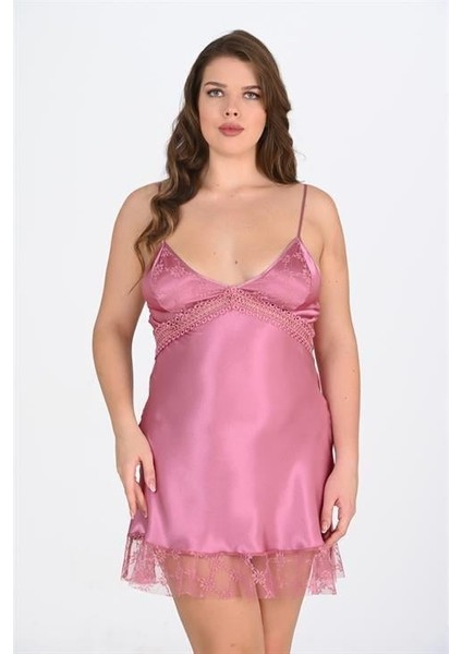 Aria's Closet Büyük Beden Gülkurusu Gecelik