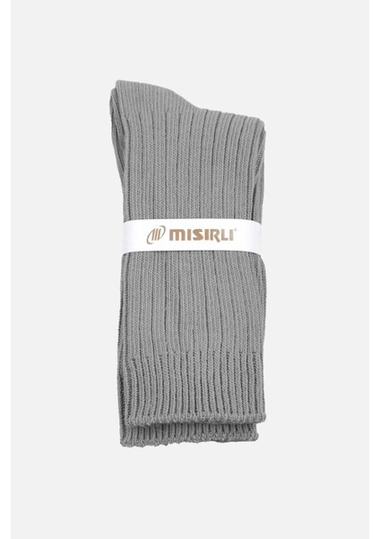 Unisex Pamuklu Bio Cotton Kışlık Gri Soket Çorap M 3092A G