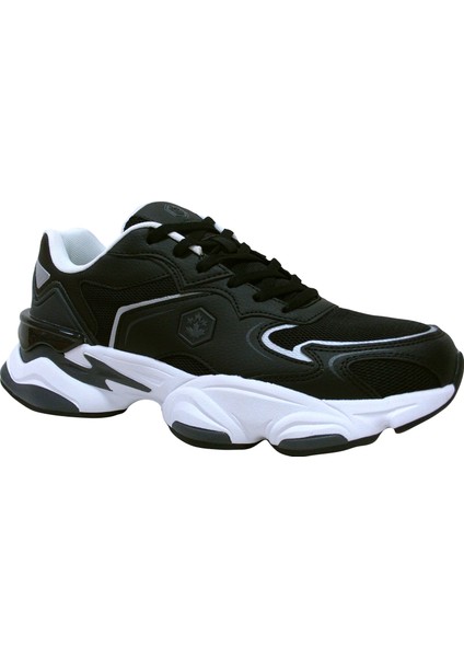 Siyah Beyaz Bağcıklı Sneakers Spor Ayakkabı
