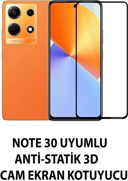 Infinix Note 30 Uyumlu Anti-Statik 3D Temperli Cam Ekran Koruyucu