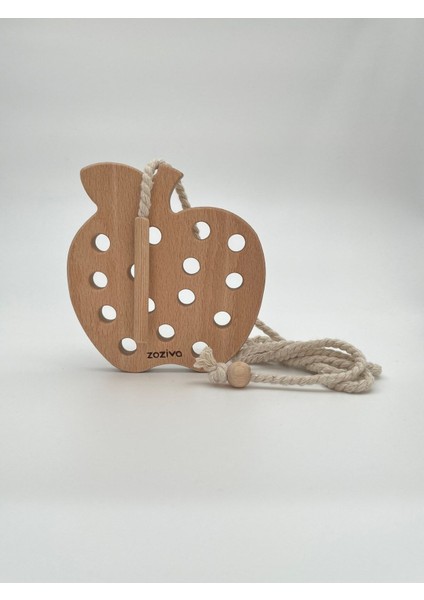 Kahverengi Montessori Eğitici Ahşap Oyuncak – Elma Ip Geçirme 3+ Yaş 1 Parça fiyatları