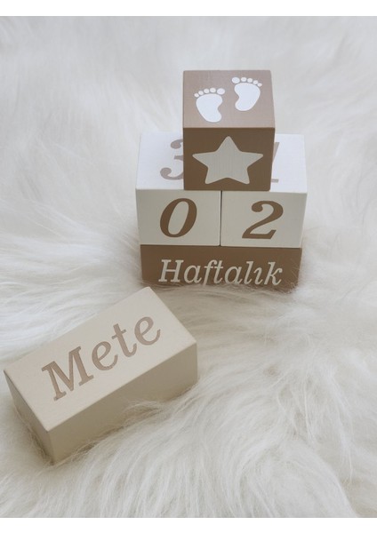 Kahverengi Isim Anı Küpü -Dekor Oyuncak (Yulaf-Karton Rengi) 3+ Yaş