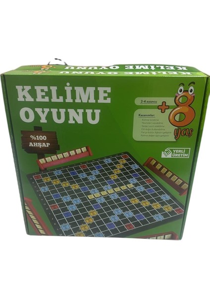 Kelime Üretme Oyunu Ahşap Türkçe Scrabble Kelime Avı Çocuk Gelişim Oyunu