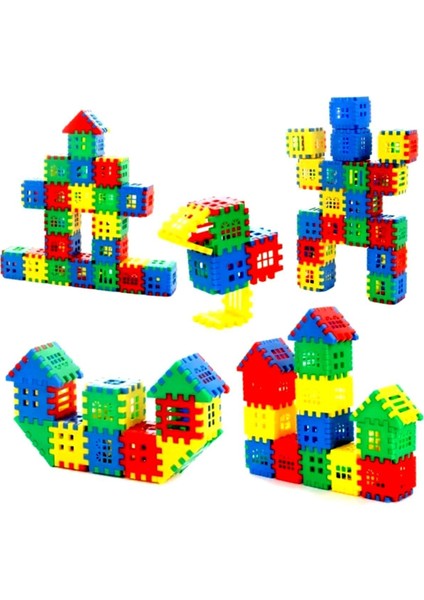 Çok Renkli Oyuncak Puzzle 3D Yapı Tasarım Blokları 64 Parça Eğitici Zeka Geliştirici Set 64 Parça P fiyatları