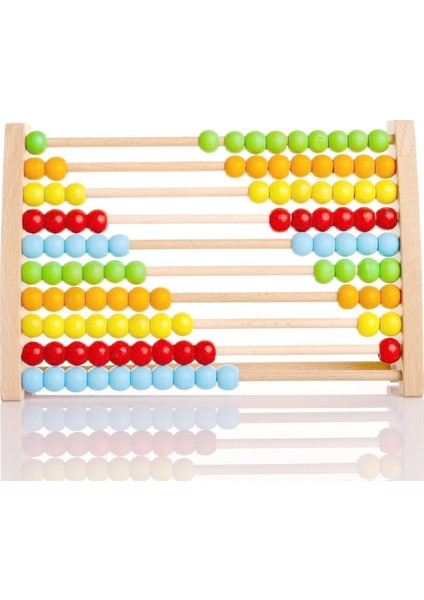 2+ Yaş Ahşap Renkli Boncuklu Abaküs Eğitici Montessori Oyuncak 1 Beyaz fiyatları