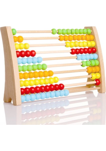2+ Yaş Ahşap Renkli Boncuklu Abaküs Eğitici Montessori Oyuncak 1 Beyaz modelleri
