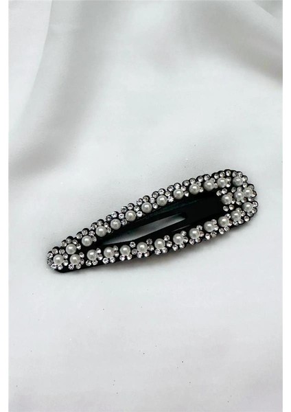 Incili Kristal Taşlı Çıtçıt Yan Toka 9 Cm.