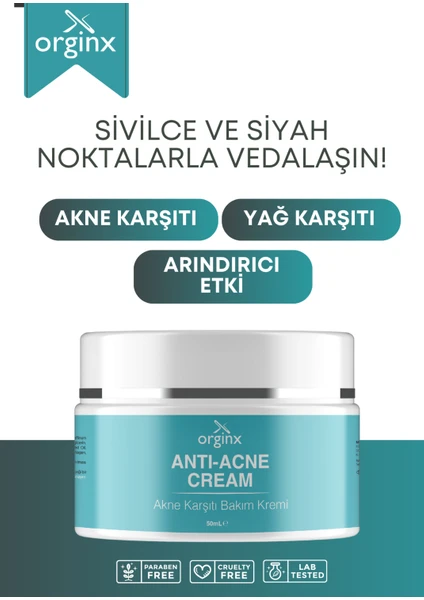 Sivilce Önleyici Ve Sivilce Karşıtı Anti - Akne Siyah Nokta Önleyici Krem 50 ml