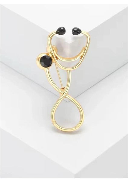 Steteskop Sağlık Tıp Doktor Taşlı Şık Broş 4 Cm. fiyatları