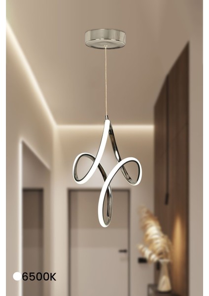 Modern Krom Kasa Beyaz Işık LED Avize Alp Ledli Avize