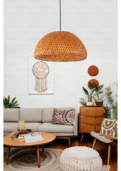 Bohem Bambu Boja Pendant Sarkıt Avize Lamba 45 cm - Iskandinav, Modern, Bohem, Rattan Aydınlatma fiyatları