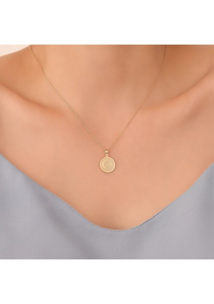 925 Ayar Altın Mikron Kaplama Ayyıldız Gümüş Kolye - CN00397 modelleri