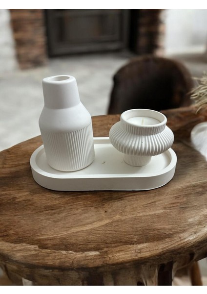 3 Lü Dekoratif Mumlu Set