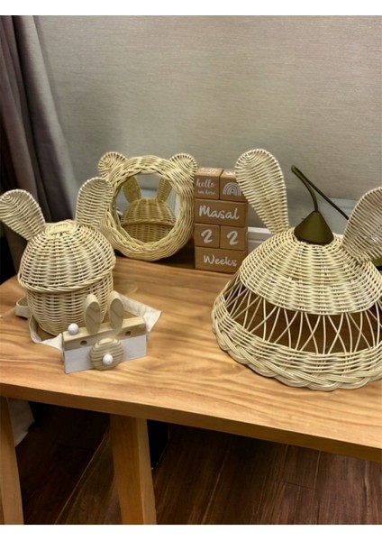Rattan Bambu Hasır Çocuk Odası 3lü Set