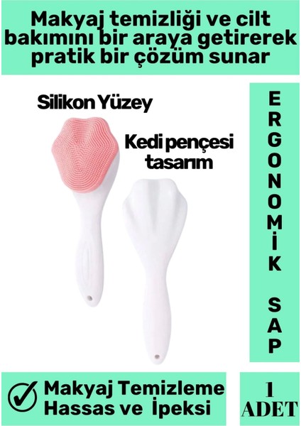 Özel Ergonomik Saplı Masaj Etkili Sevimli Tasarım Cilt Bakım Yüz Makyaj Temizleme Peeling Fırçası
