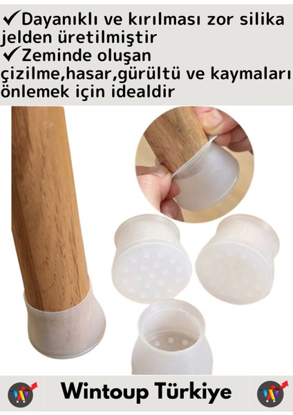 Kayma Çizilme Gürültü Önleyici Mobilya Masa Sandalye Zemin Koruyucu Silikon Pabuç Ayak Kılıfı 8 Adet fiyatları
