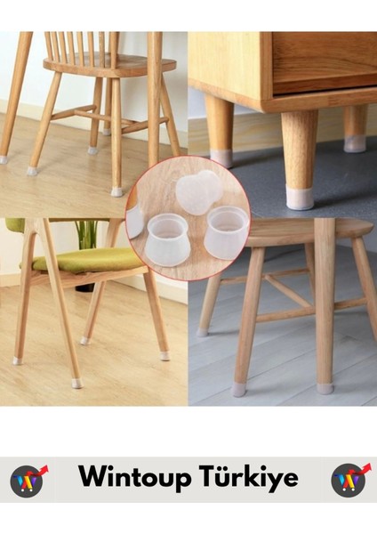 Kayma Çizilme Gürültü Önleyici Mobilya Masa Sandalye Zemin Koruyucu Silikon Pabuç Ayak Kılıfı 28ADET modelleri