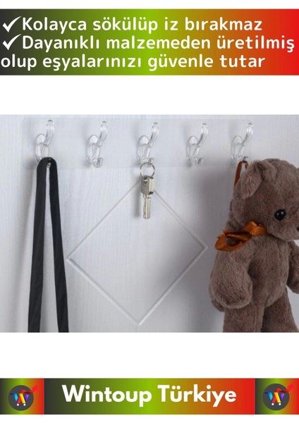 Özel Çok Fonksiyonlu Mutfak Banyo Askısı Iz Bırakmaz Kendinden Yapışkanlı 5 Kancalı Askı Seti 2 Adet fiyatları