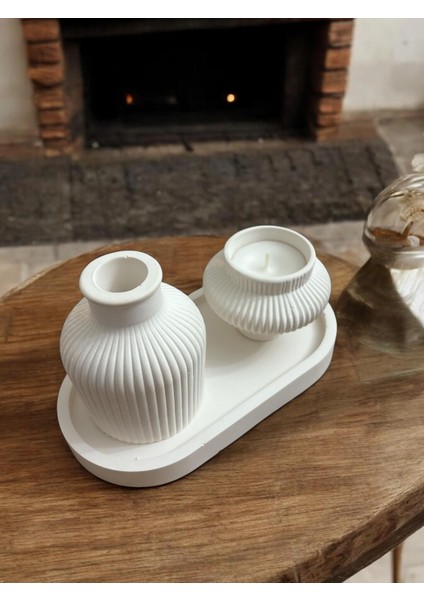 3 Lü Çizgili Dekoratif Vazo Set modelleri